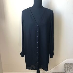 Black button down tee shirt dress!